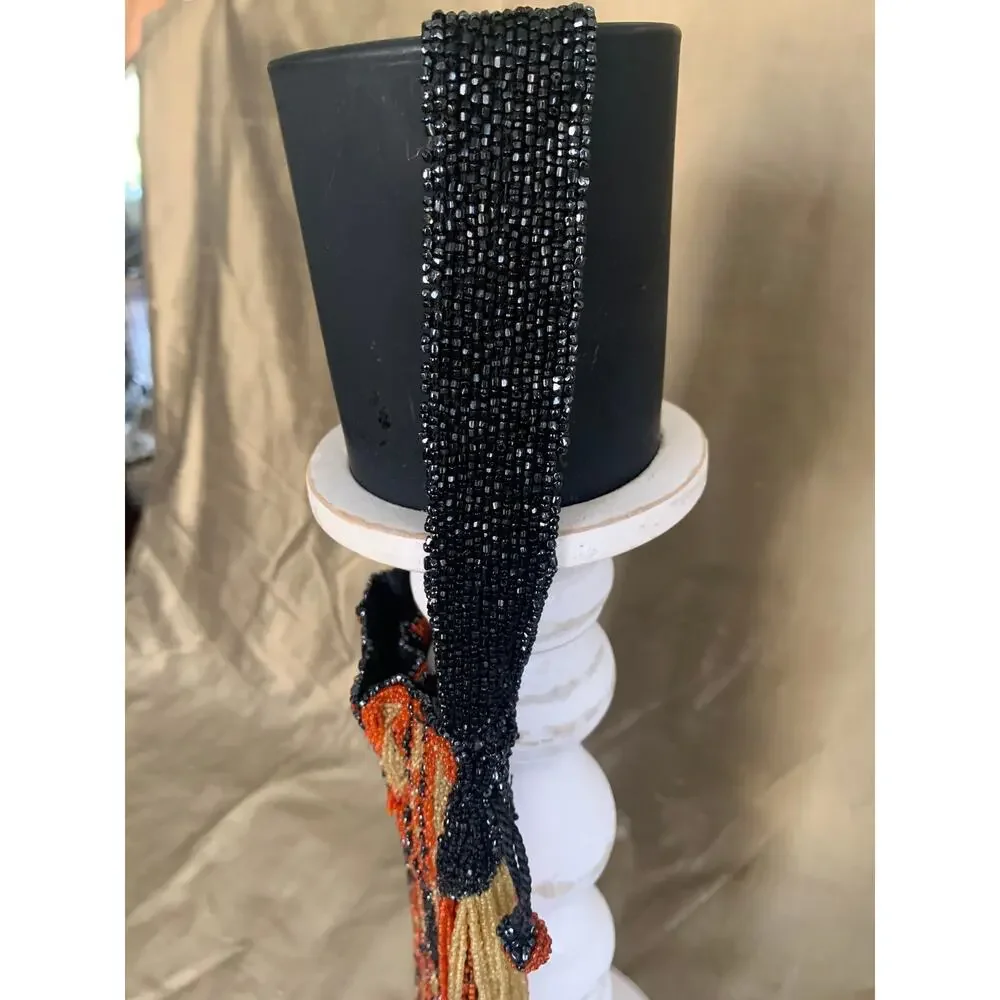 Double glass beaded purse 1920s rare